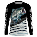 Personalized striped bass scales Fishing, striper Custom Long Sleeve Performance Fishing NQS4947
