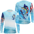 Sailfish fishing blue water anchor compass American flag custom long sleeve deep sea Fishing NQS5972