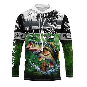 Largemouth bass Fishing UV protection Custom long sleeves fishing, women, Kid NQS2650