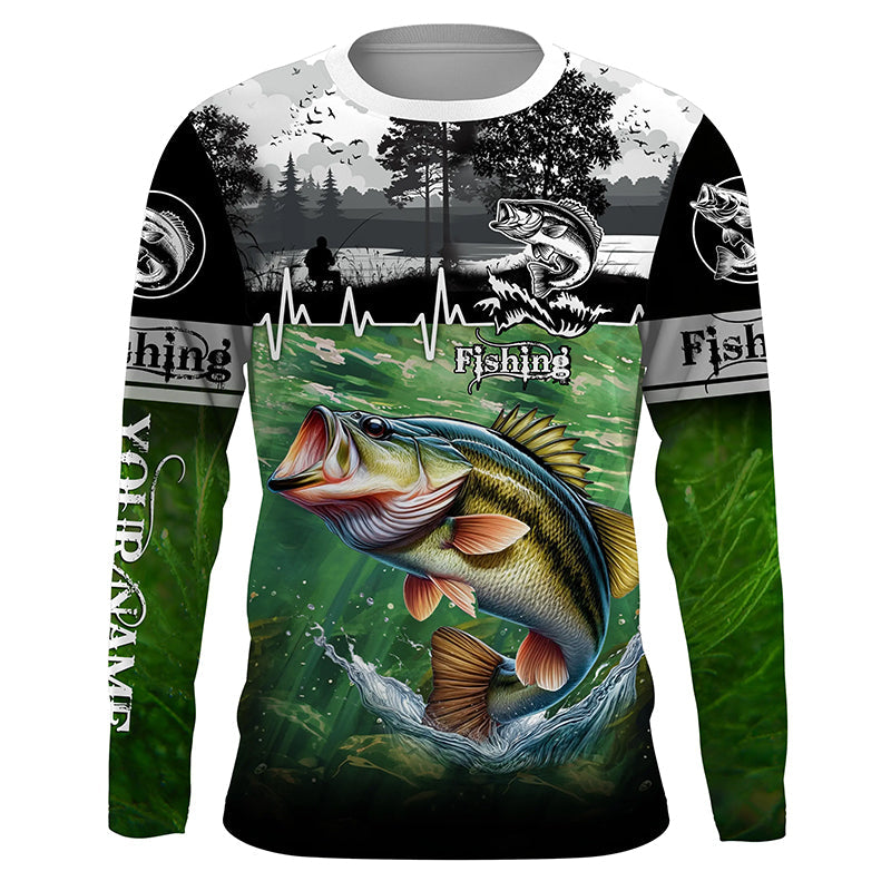 Largemouth bass Fishing UV protection Custom long sleeves fishing, women, Kid NQS2650