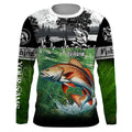 Redfish puppy drum Fishing UV protection Custom name long sleeves fishing, women, Kid NQS2651