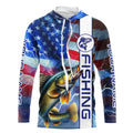 American Flag Walleye lightning Long Sleeve Fishing custom Patriotic Walleye fishing NQS9561