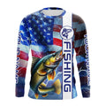 American Flag Walleye lightning Long Sleeve Fishing custom Patriotic Walleye fishing NQS9561