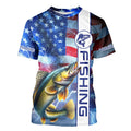 American Flag Walleye lightning Long Sleeve Fishing custom Patriotic Walleye fishing NQS9561