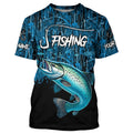 Chinook salmon Fishing blue camo Custom UV protection long sleeves fishing NQS5773