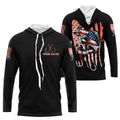 Bass Fishing American Flag patriotic Custom name long sleeves fishing NQS2233