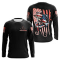 Bass Fishing American Flag patriotic Custom name long sleeves fishing NQS2233