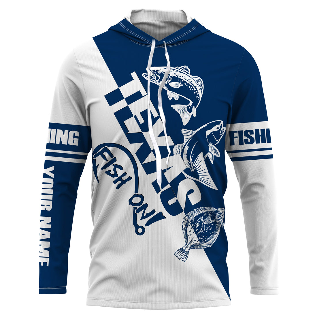Texas slam Fishing redfish, speckled trout, flounder Customized Name UV Protection, patriotic Fishing Clothing NQS2391