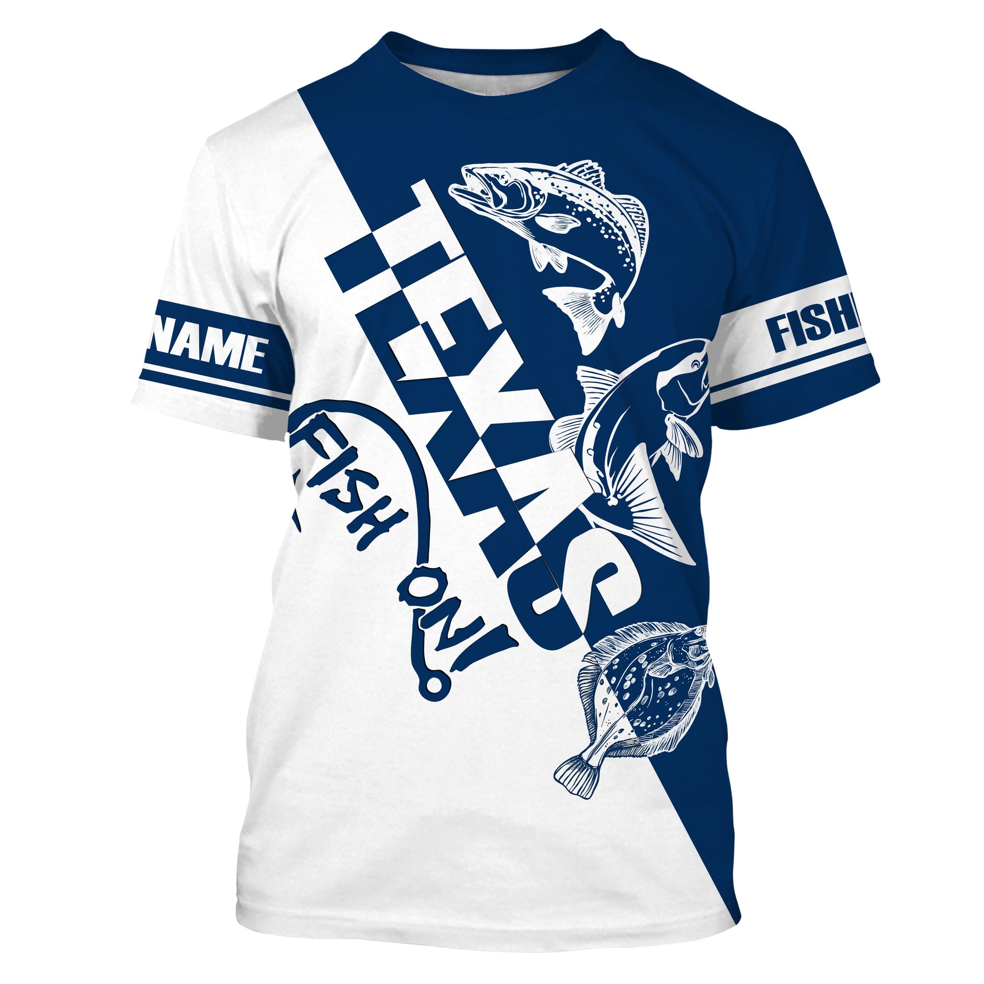 Texas slam Fishing redfish, speckled trout, flounder Customized Name UV Protection, patriotic Fishing Clothing NQS2391