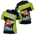 Black Green Redfish fishing Custom Long Sleeve Tournament Fishing, Red Drum Fishing NQS7657