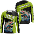 Black Green Rainbow Trout fishing Custom Long Sleeve Tournament Fishing, Trout Fishing NQS7659