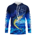Personalized Sailfish Saltwater Blue Long Sleeve Performance Fishing, Sailfish tournament NQS5784
