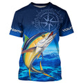 Personalized Tuna Saltwater Blue Long Sleeve Performance Fishing, Tuna compass tournament NQS5786