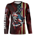 Largemouth Bass fishing American Flag Fisherman Custom Name 3D All over print NQS736