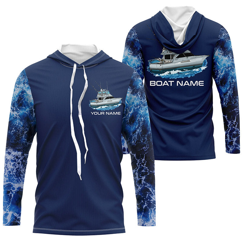 Blue ocean deep fishing charters Custom Fishing Boat name sun protection long sleeve Fishing NQS6169