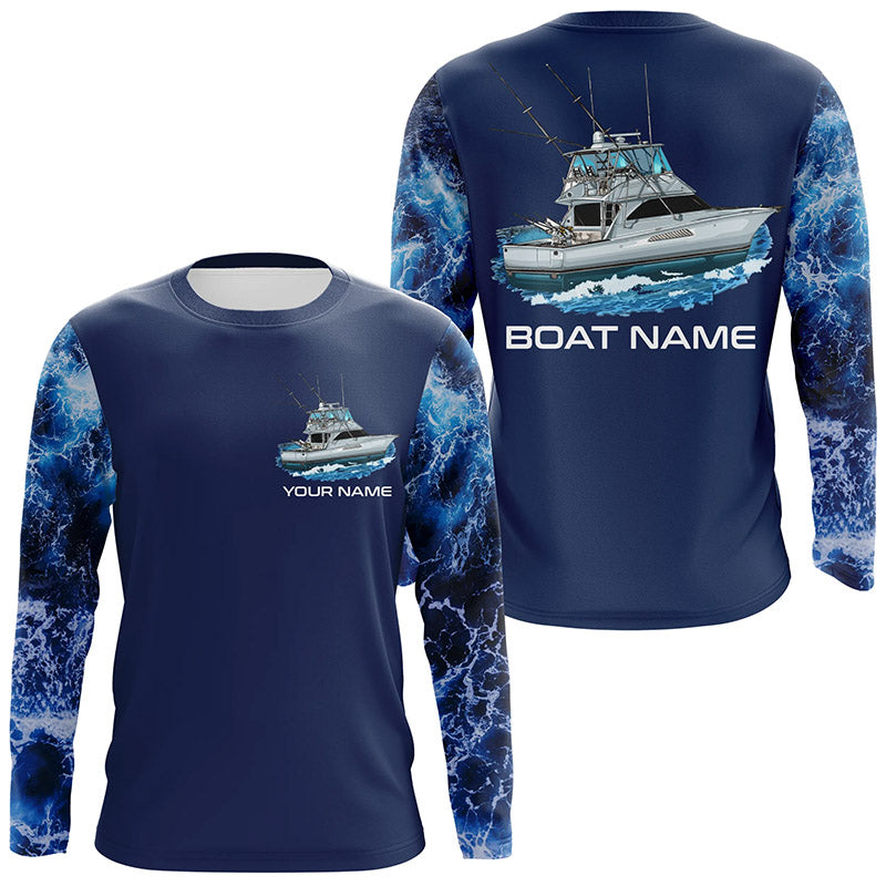 Blue ocean deep fishing charters Custom Fishing Boat name sun protection long sleeve Fishing NQS6169