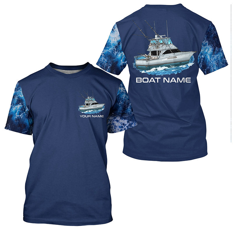 Blue ocean deep fishing charters Custom Fishing Boat name sun protection long sleeve Fishing NQS6169
