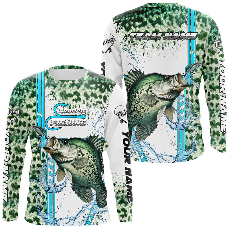 Crappie fishing green scales custom Crappie fishing team, Crappie fishing apparel NQS8745