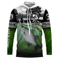 White bass Fishing freshwater fish UV protection quick dry Custom name long sleeves UPF 30+ fishing for adult and Kid NQS2660