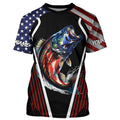 Largemouth Bass fishing American flag Custom UV protection performance long sleeve fishing NQS7173