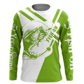 Largemouth Bass fishing clothes green Custom upf fishing, custom fishing with hood NQS3082