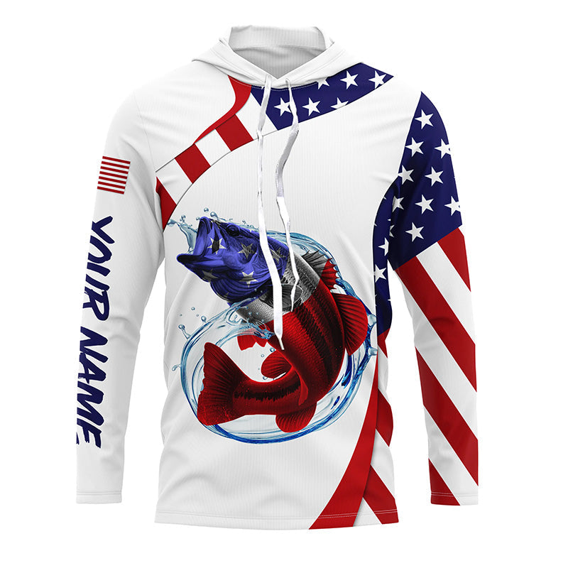 American Flag Largemouth Bass Fishing Custom patriotic fishing, personalized Fishing NQS4994