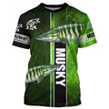 Musky Fishing Muskellunge green Customize Name Long Sleeve Fishing, fishing gifts NQS1992