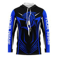 Tribal Tuna Fishing tattoo custom performance Long Sleeve tournament fishing | Blue NQS6433