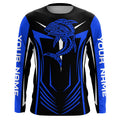 Tribal Tuna Fishing tattoo custom performance Long Sleeve tournament fishing | Blue NQS6433