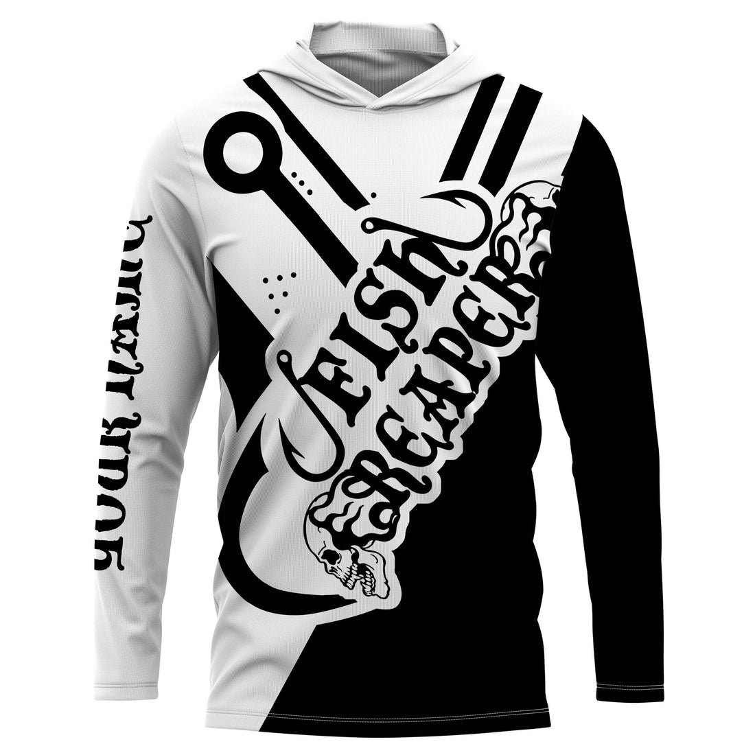 Fish Reaper Custom Name 3D All over printed Fishing black and white fishing NQS2527