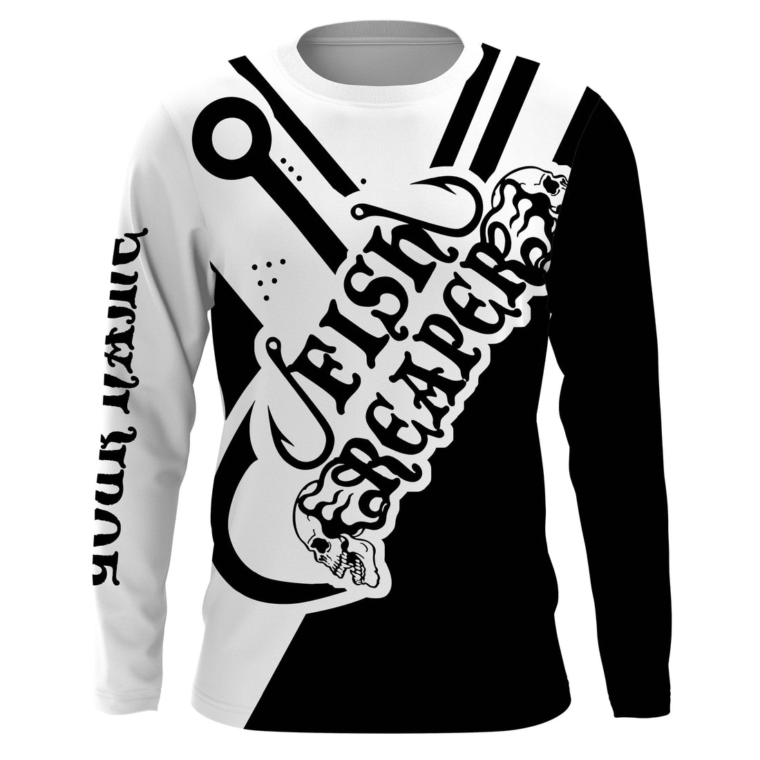 Fish Reaper Custom Name 3D All over printed Fishing black and white fishing NQS2527