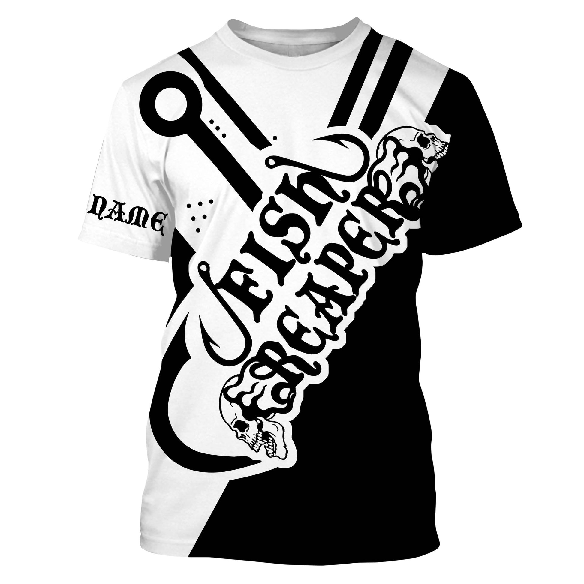 Fish Reaper Custom Name 3D All over printed Fishing black and white fishing NQS2527