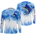 Sailfish saltwater fishing blue sea camo Custom Name sun protection UPF long sleeves fishing NQS3511
