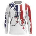 American flag US Fishing Fish Hook UV protection custom long sleeves Patriotic fishing apparel NQS7877