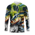 Largemouth Bass Fishing green scales custom UV protection long sleeves fishing, Women NQS7881