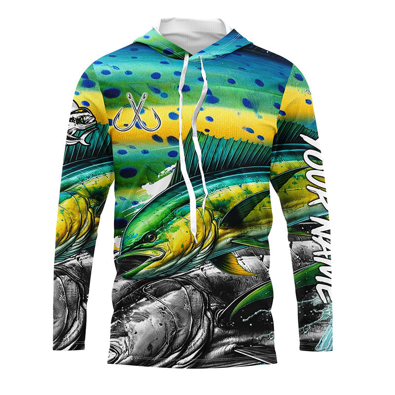 Mahi Mahi (Dorado) Fishing scales custom UV protection long sleeves fishing, Women NQS7882