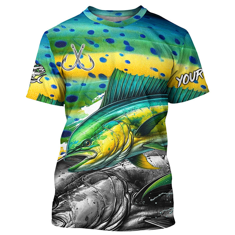Mahi Mahi (Dorado) Fishing scales custom UV protection long sleeves fishing, Women NQS7882