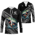 Personalized Black camo Musky Fishing, Muskie Long Sleeve Fishing Tournament NQS8770