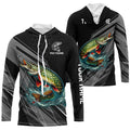 Personalized Black camo Northern Pike Fishing, Pike Long Sleeve Fishing Tournament NQS8772