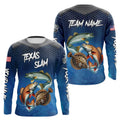 Blue Texas Slam fishing Custom performance long sleeve team Redfish, Trout, Flounder fishing NQS9239