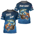 Blue Texas Slam fishing Custom performance long sleeve team Redfish, Trout, Flounder fishing NQS9239