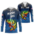 Blue camo Peacock Bass fishing Custom performance long sleeve team Bass fishing tournament NQS9240