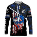 American Flag funny angry Bass fishing blue camo Custom Name Fishing NQS2995