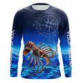 Personalized Florida Spiny Lobster Blue Performance Fishing, compass Lobster tournament NQS9735