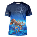 Personalized Florida Spiny Lobster Blue Performance Fishing, compass Lobster tournament NQS9735