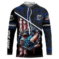 American Flag catfish fishing blue camo Custom Name Fishing UV Protection NQS3642