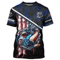 American Flag catfish fishing blue camo Custom Name Fishing UV Protection NQS3642