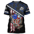 American Flag crappie fishing blue camo Custom Name UV Protection Fishing NQS3650