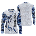 Marlin fishing Saltwater Fish blue camo UV protection customize name fishing apparel NQS1351