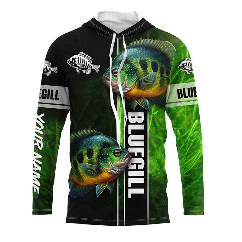 Bluegill fishing green camo Custom Long Sleeve Fishing, fishing gifts, women, kid NQS5807